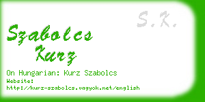 szabolcs kurz business card